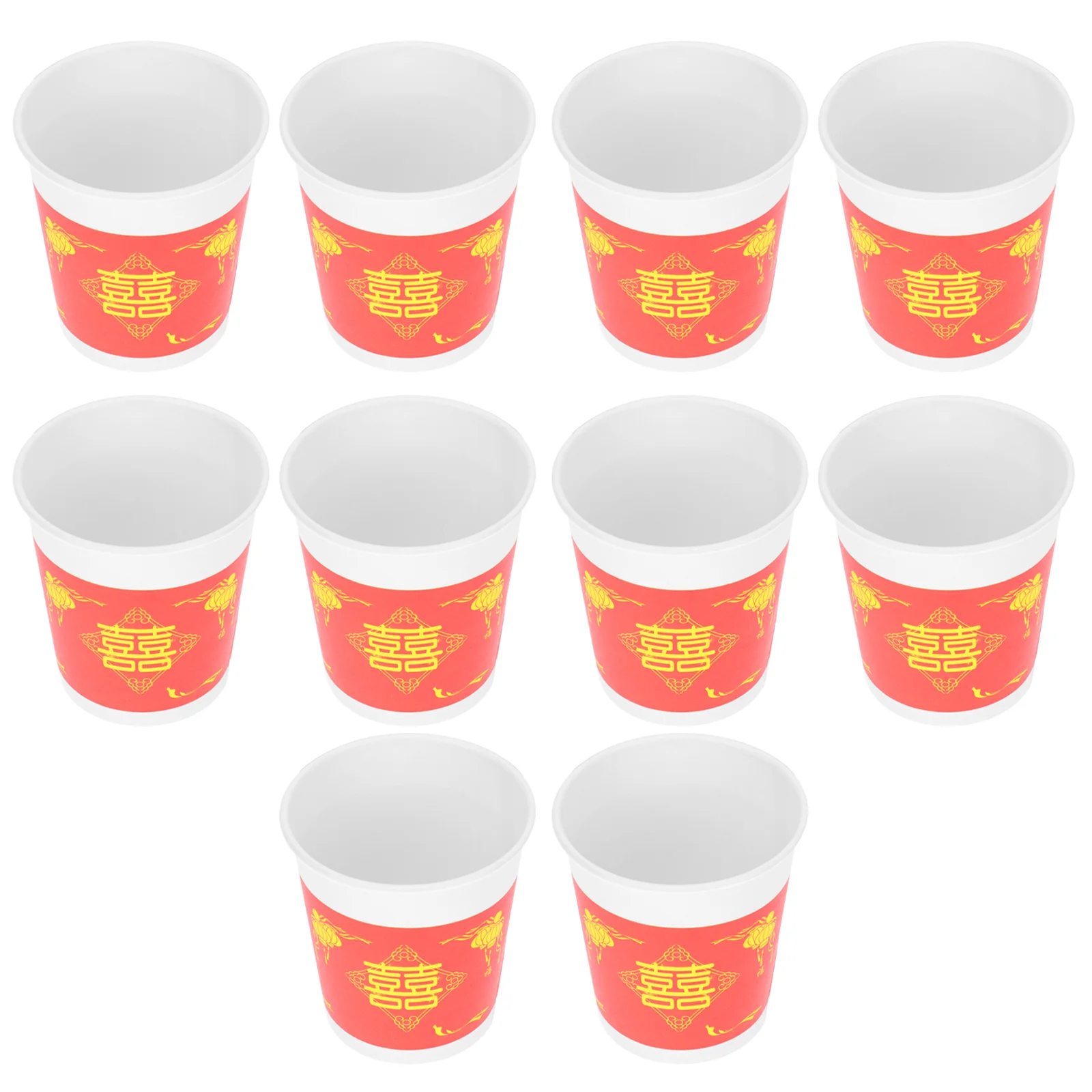 

Cups Paper Disposable Wedding Tea Chinese Party Cup Coffee Hot Banquet Oz Beverage Drinking Serving Red Thicken One Off