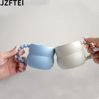 creative ceramic coffee mug beautiful nordic home decor handmade art milk cup home drinkware custom couple gifts kawaii bottle
