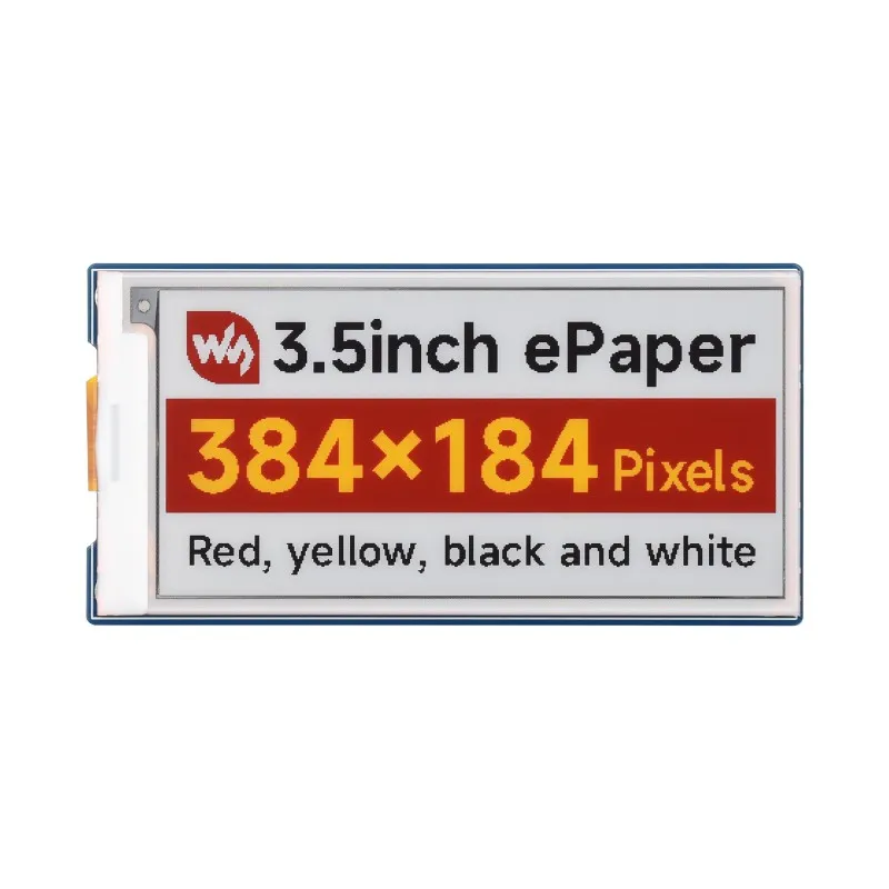 Фото Модуль дисплея SPI 3,5 дюйма с электронными чернилами (E-Ink), разрешение 384x184, красный, желтый, черный, белый экран для Arduino, STM32, Raspberry Pi №4