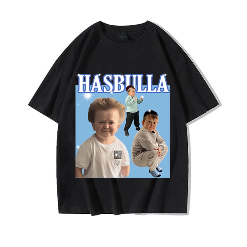 

Hasbulla Print T Shirt Film Fans T-shirts Summer Men Women Hip Hop Shirts Russia Mini Khabib Blogge Fighting Meme T Shirts Tops