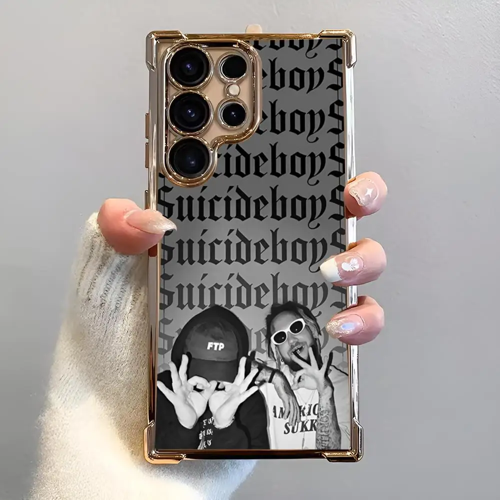 Singer S-$uicideBoy$ RASTAR Чехол для телефона с блестками против падения Samsung S25 S24 Ultra 23 Fe 22 Plus