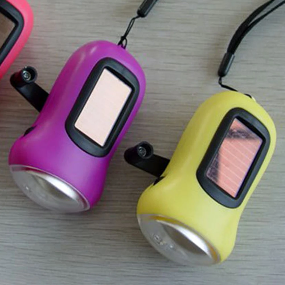 

Solar LED Flashlight Rechargeable Hand Crank Dynamo Solar Camping Light Emergency Lamp Camping Torch Light Outdoor