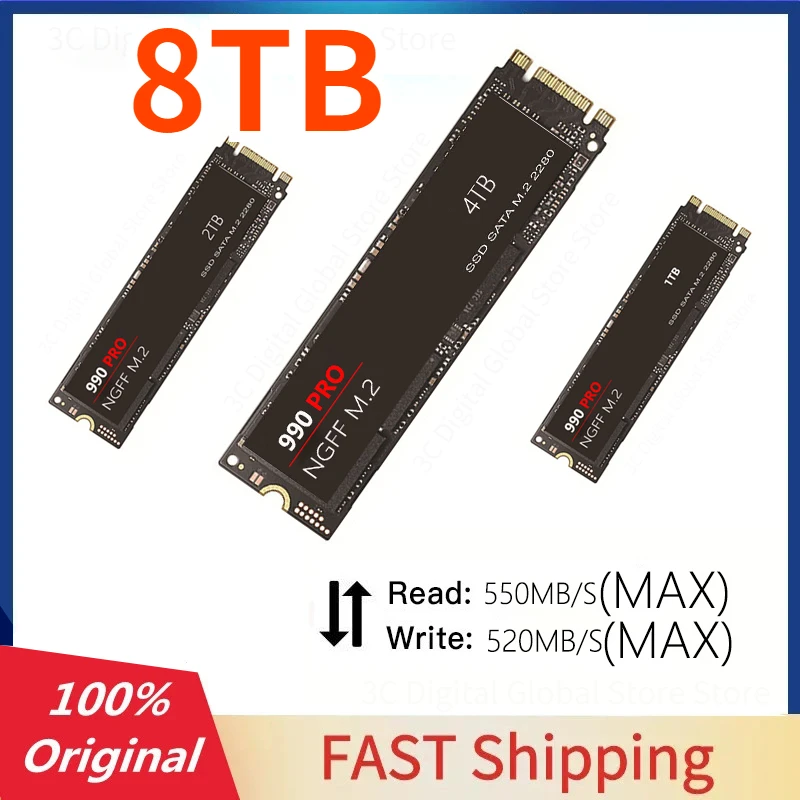 

2023 NEW 990 PRO 980Pro 970PLUS 8TB 1TB /2TB/4TB 500GB M.2 SSD NGFF SSD Hard Disk Internal Hard Disk for Laptop/Desktop/mac