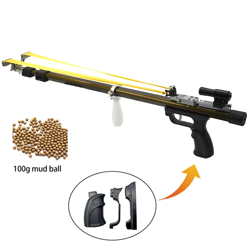 

High Power Outdoor Retractable Folding Long Rod Precision Shooting Slingshot Latex Rubber Band Hunting Slingshot Children's Toy