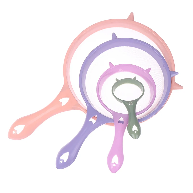 

1pc Plastic Fine Mesh Filter Colander Soy Milk Sieve Flour Sieve With Handle Juice And Tea Filter Kitchen Tool