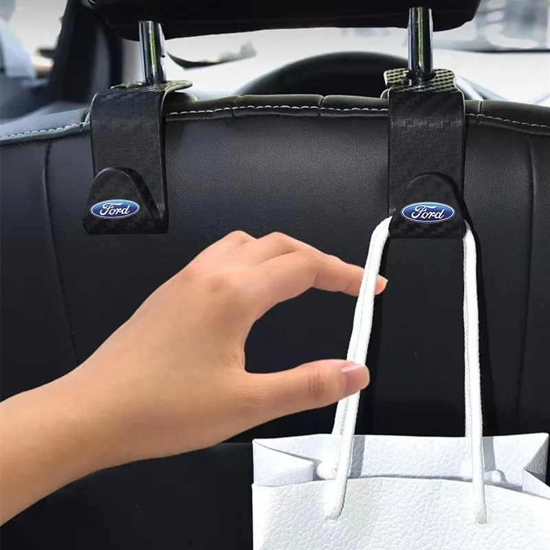 

For FORD Car 2Pcs Universal Car Seat Hook Rear Interior Portable Hanging Bag Holder Storage Bag Wallet Cloth Storage