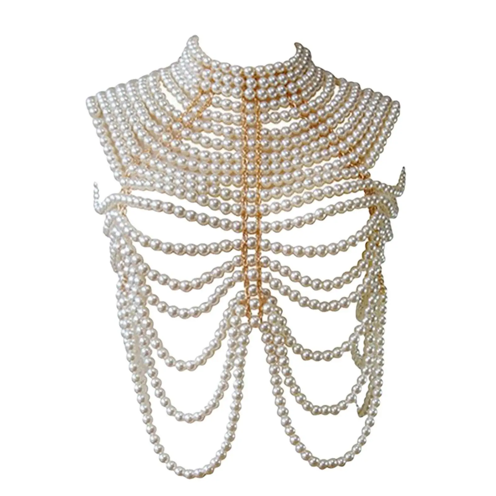 

Multilayered Body Chain Bra Body Statement Necklace Handmade Shoulder Necklaces Bra for Party Dress wedding Accessory