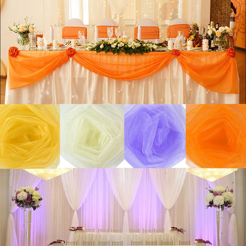 

5/10m Tulle Roll Transparent Organza Home Wedding Scene Decor Supplies Tulle Roll Birthday Party Kids Baby Shower Event Decor