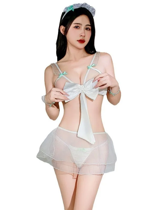 Привлекательная Милая прозрачная тонкая юбка с вырезами кружевной комплект