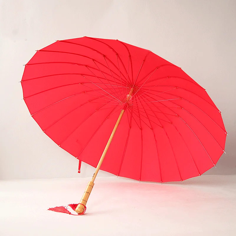 

24 Bones Women's Beach Umbrella Rain And Sun Wind Resistant Long Handle Manual Samurai Shade Umbrellas Golf Sombrilla Umbrellas
