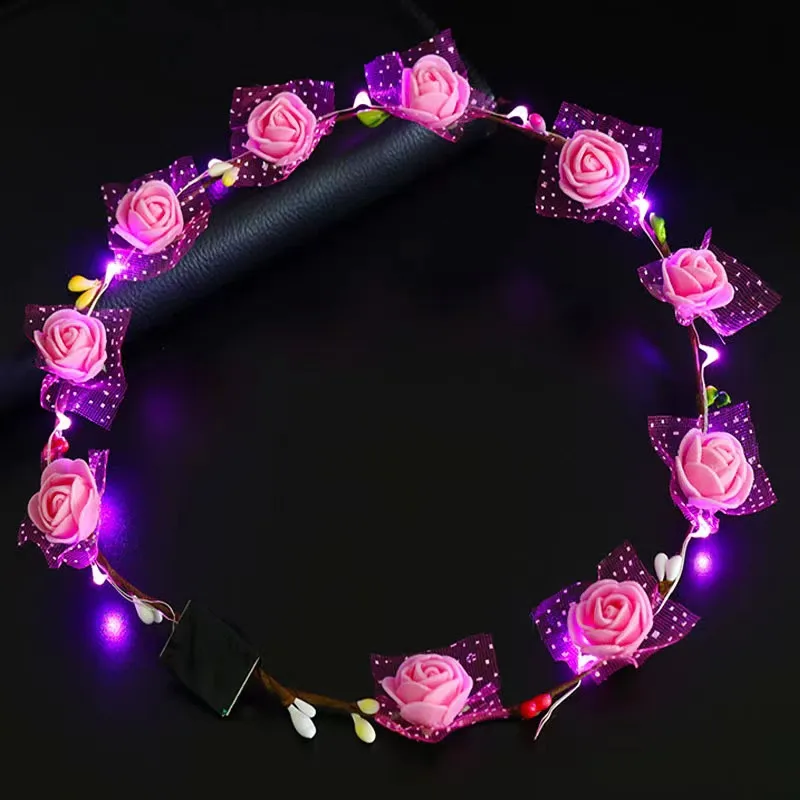 

Glitter garland hair ornament with LED light on starlight cirrus