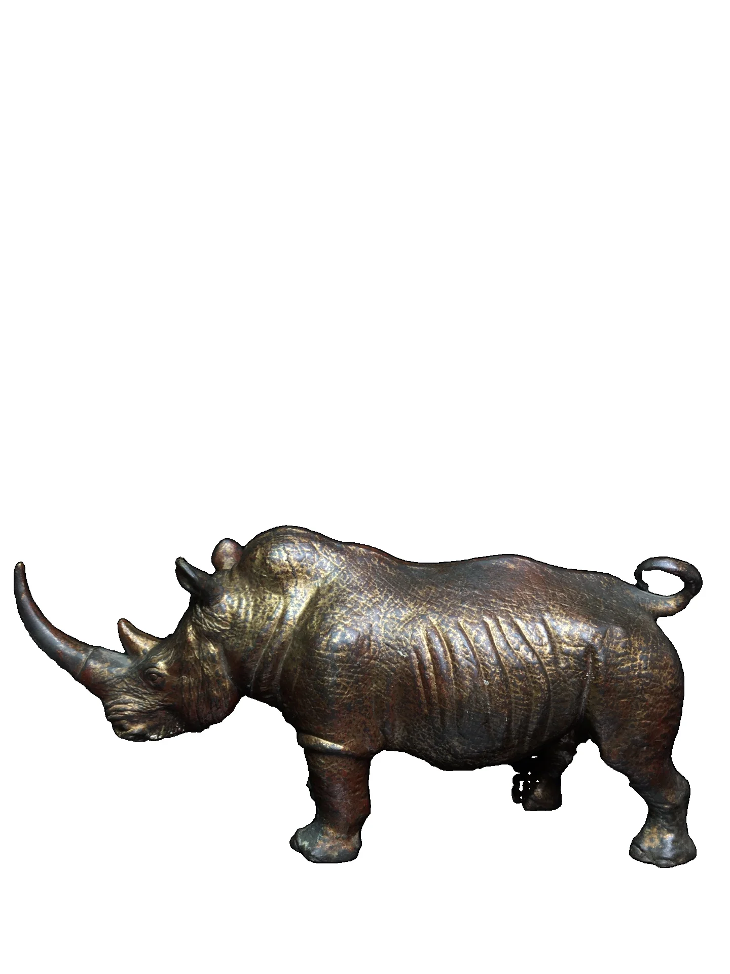 

LAOJUNLU Finely Crafted Bronze Rhinoceros Chinese Traditional Style Antiques Fine Art Gifts Crafts
