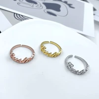customized name women rings personalized stainless steel adjustable opening rings fashion jewelry gifts anillos acero inoxidable