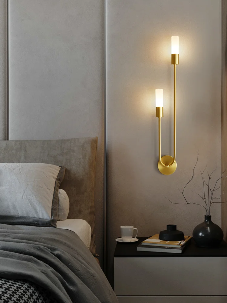 

Copper Wall Lamp For Living Room Bedroom Bedside Stairs Nordic Modern Luxury Home Loft Indoor Decoration Led Lighting Fixture