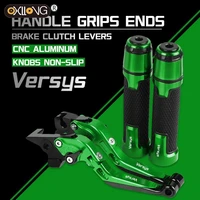 versys x250 cnc brake clutch levers handlebar knobs handle hand grip ends for kawasaki versys x 250 2017 2018 2019 2020 2021