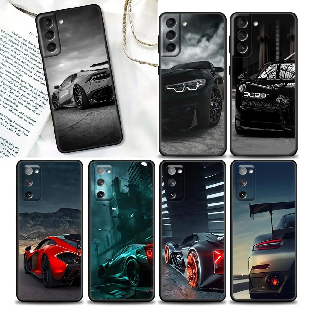 

Cool Sports Cars Male Men Phone Case For Samsung Galaxy S23 Ultra S20 S21 FE S10 S9 S22 Plus Ultra 5G S10e Case Black Soft Cover