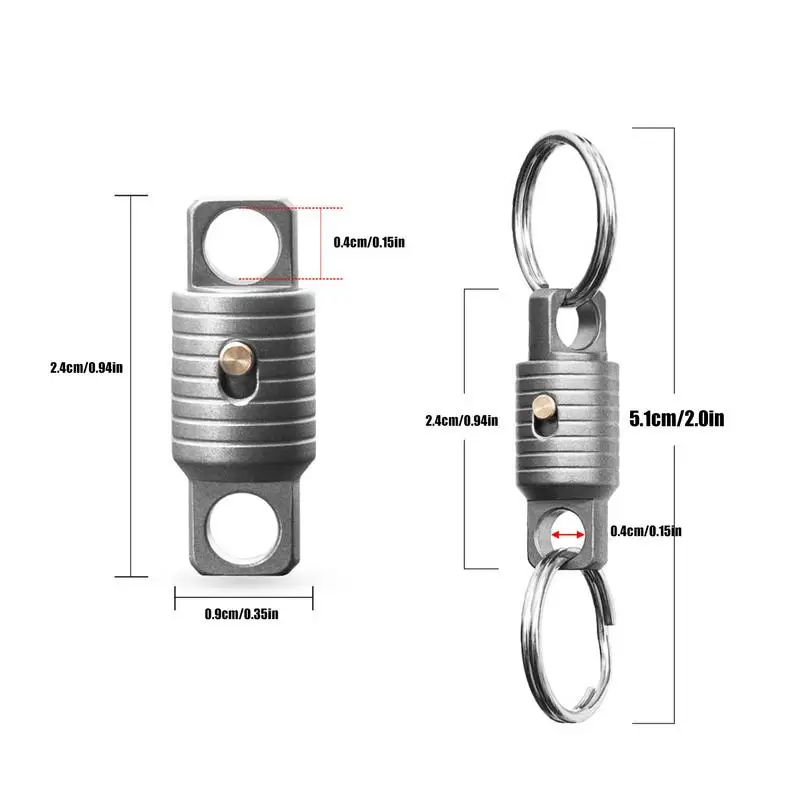 Титановый быстросъемный брелок для ключей сверхмощный двухсторонний