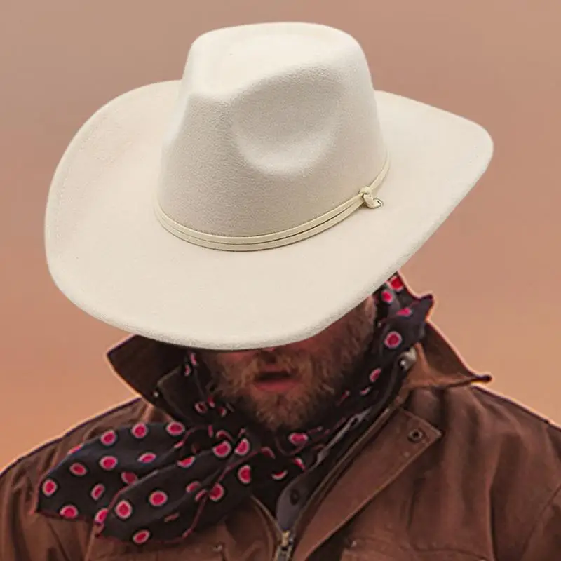 Шляпа Cowgirl с широкими полями для женщин и мужчин удобная ковбойская Панама в