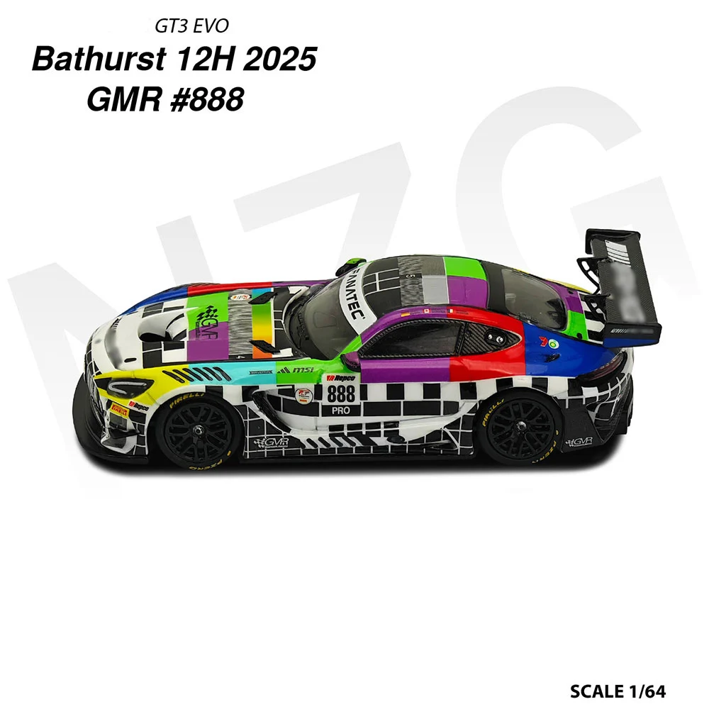 Фото KILOworks 1/64 AMGGT3 EVO II Bathurst 12h 2025 # Модель гоночного автомобиля 888 Diecast с витриной для коллекции и в подарок №2