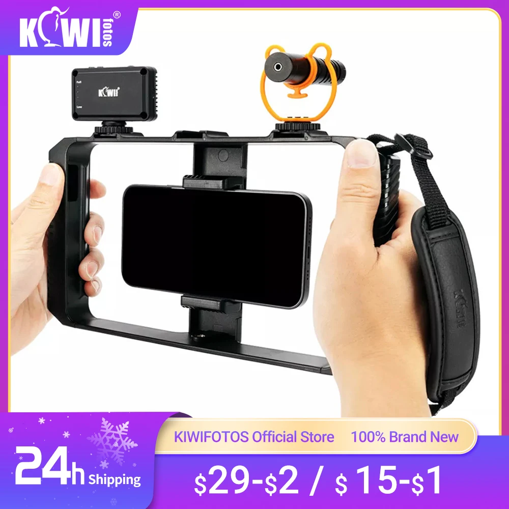 

Cellphone Cage Hand Grip Vlog Shooting Mobile Filmmaking Case Phone Video Stabilizer Handheld Tripod Mount Smartphone Video Rig