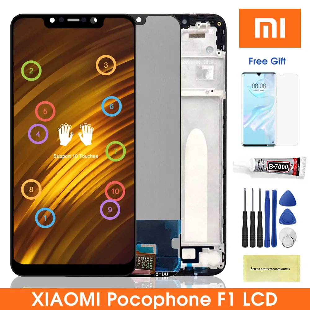 

NEW2023 Original Poco F1 Lcd Display For Xiaomi Pocophone F1 Lcd Display Touch Screen Digitizer Assembly For Xiaomi PocophoneF1