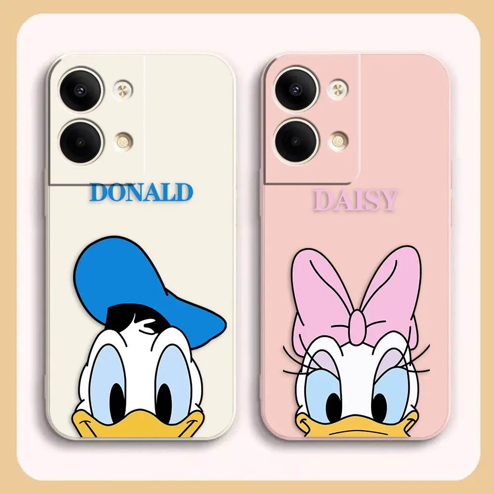 

Case For OPPO RENO 8 7 9 6 7SE 5 4 4SE 4 3 4G 5G PRO PLUS Colour Simple Liquid Silicone Case Cute DONALD Daisy Mouse