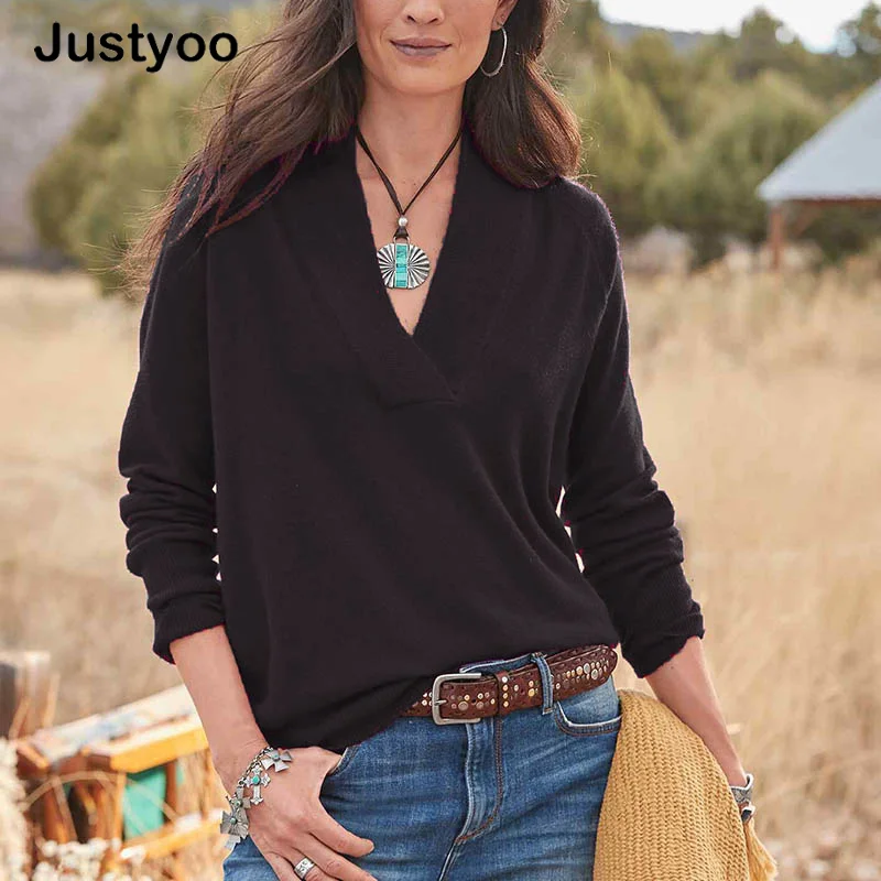 

Женская футболка с длинным рукавом и V-образным вырезом