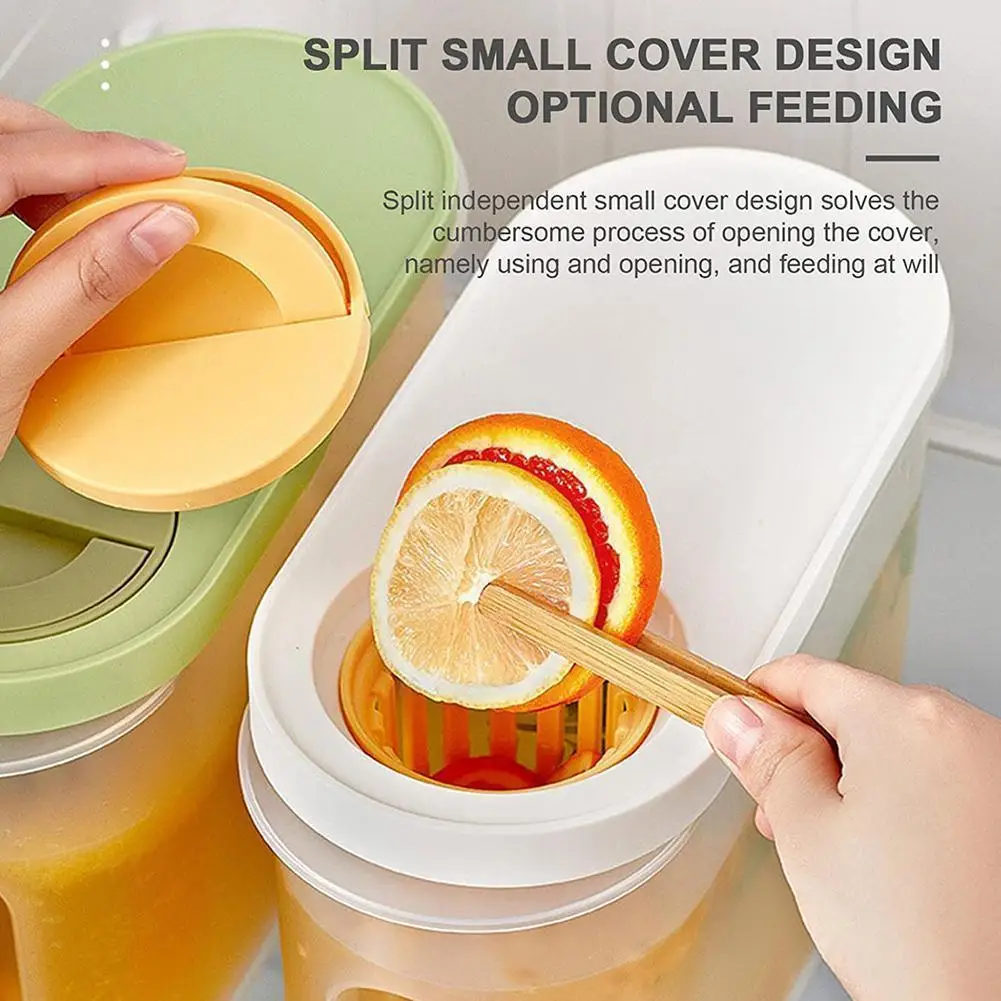 

Cold Kettle With Faucet In Refrigerator Iced Beverage Cold 3.9L Spigot Pitcher And Capacity Water Refrigerator Large Dispen F3G5