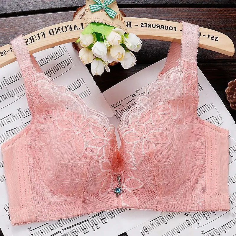 

Бюстгальтер без губки, тонкий, со стальными кольцами, большое нижнее белье для груди и боковой бюстгальтер для женщин