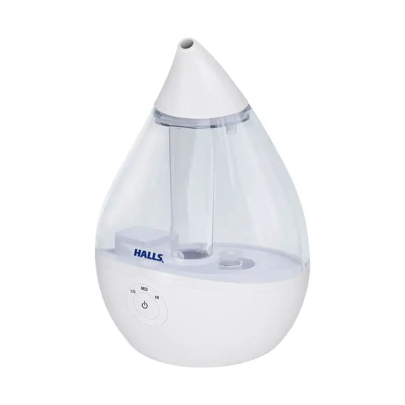 

x HALLS Droplet Cool Mist Humidifier 0.5 GAL Clear/White