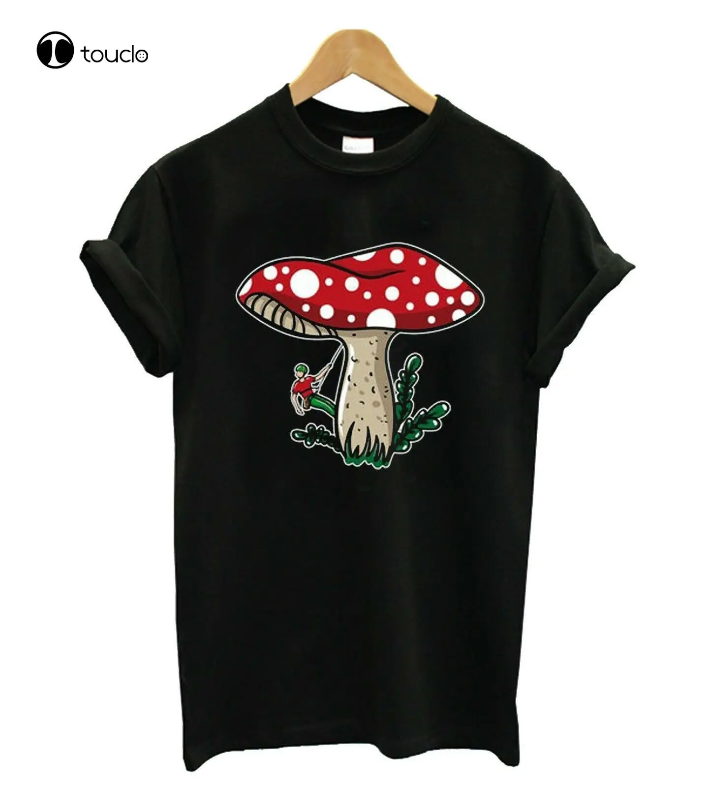 

Climber Climbing Mushroom T- Shirt For Men Women Unisex Custom Aldult Teen Unisex Digital Printing Fashion Funny New Xs-5Xl