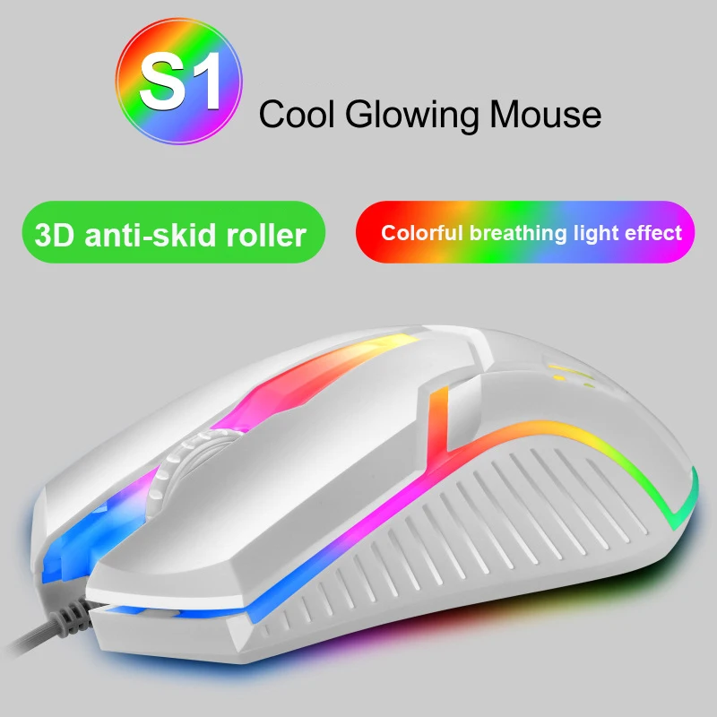 

2023 Backlight Usb Mouse 3D Anti-skid Roller Wired Mouse Glow Mouse Led Luminous Mice Office Computer Gaming Mouse 3 Keys