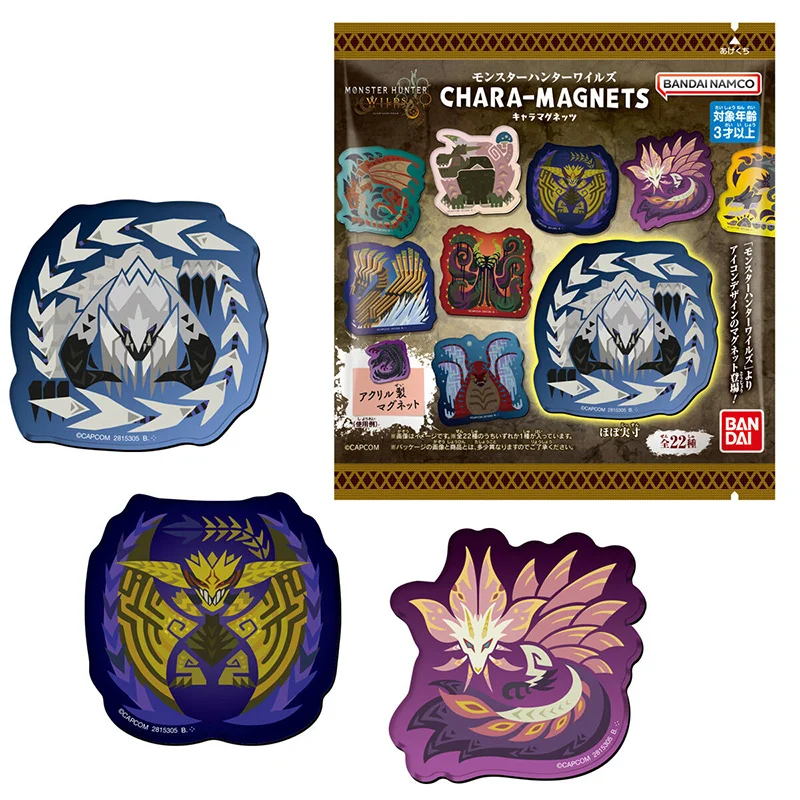 Фото Магниты на холодильник Bandai Monster Hunter Wilds, 22 вида, коллекционные персонажи аниме-игры, декор для дома, подарок для геймеров №3