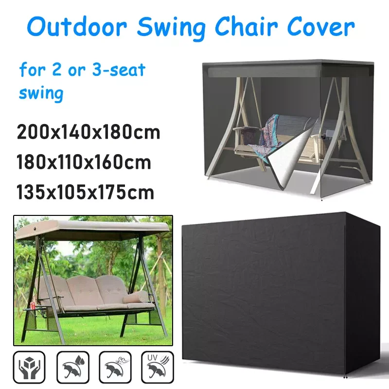 

Swing Hammock Cover Garden Swing Cover 2-Seater 3-Seater Outdoor Garden Patio Protector Sun Shade Waterproof Chair Rain Cover