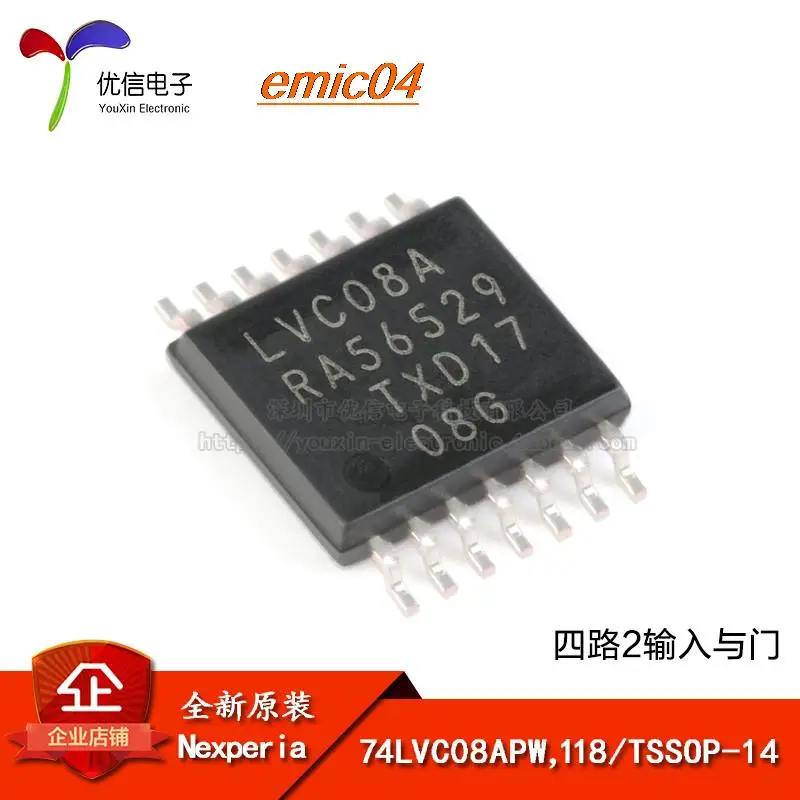 

10 шт., оригинальный сток 74LVC08APW,118 TSSOP-14 2