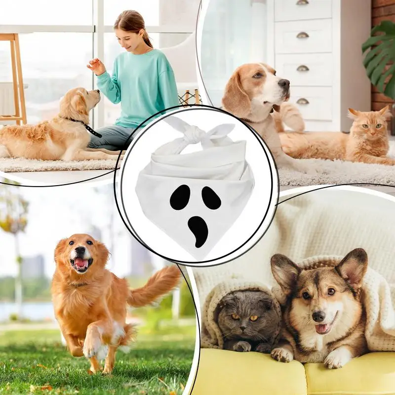 Бандана призрачная для собак нагрудник треугольный шарф домашних животных