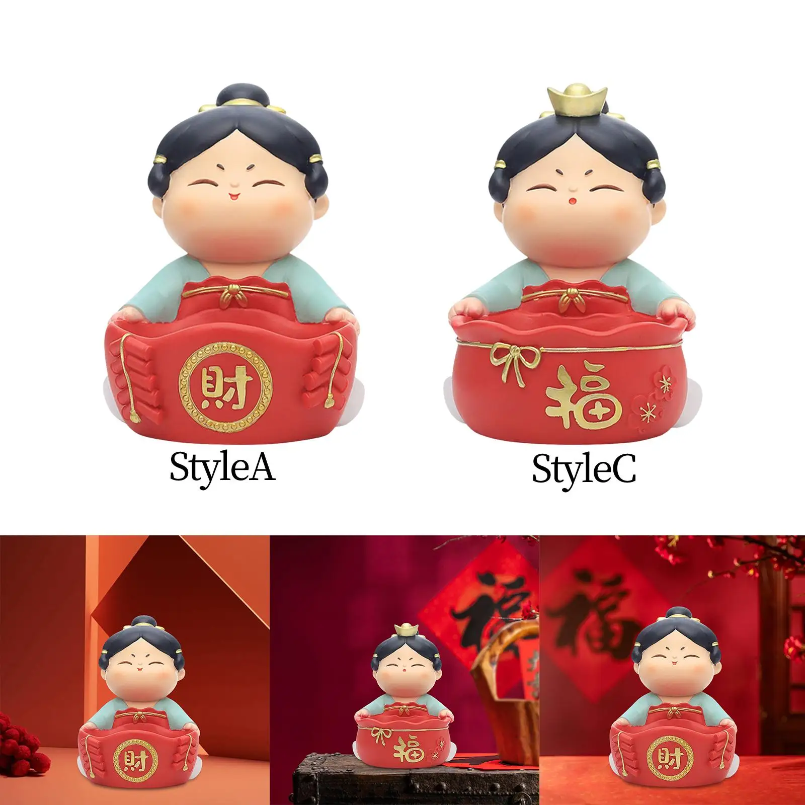 

Resin Jewelry Trinket Storage Tray Maid Statue Girl Figurines for Decoration