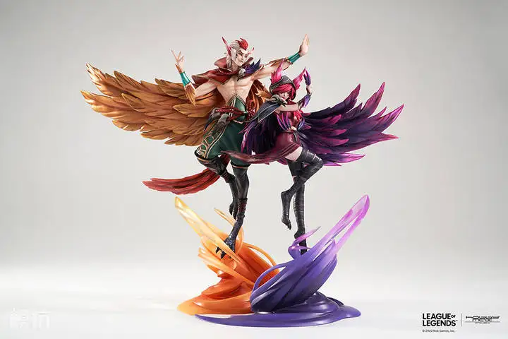 Оптовая продажа оригинальная аниме-фигурка Hobbymax League of Legends Luo Xia статуя Raken and Xayah