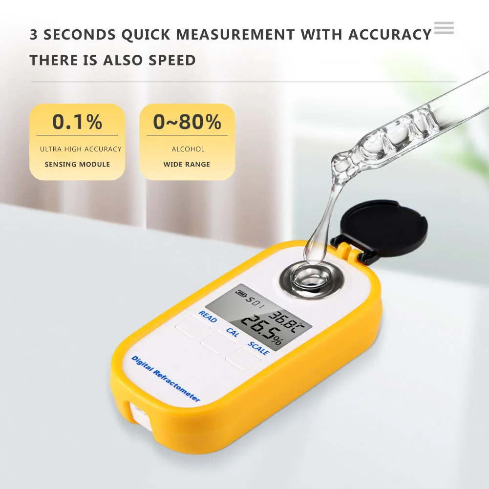 

Digital Beer Refractometer Dual Scale - Specific Gravity 1.000-1.130 Brix 0-50% Hydrometer Brewing SG Wort Wine Alcohol Meter