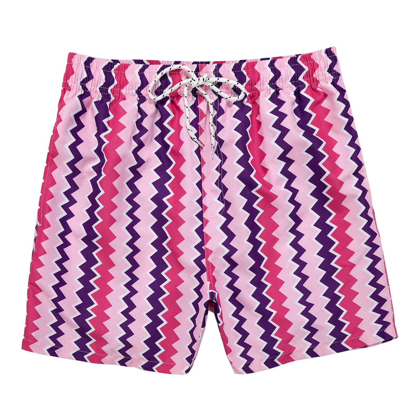 

Men's Hawaiian Striped Print Drawstring Swim Shorts With Mesh Quick Dry Beachwear Shorts Short Homme Male Clothing