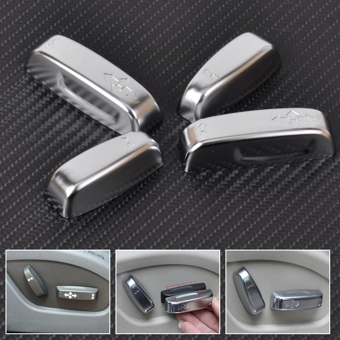 

Автомобильный хромированный переключатель регулировки внутреннего сиденья, ручка, кнопка, накладка, подходит для Volvo XC60 XC70 V40 V60 S40 S60 C30 C70