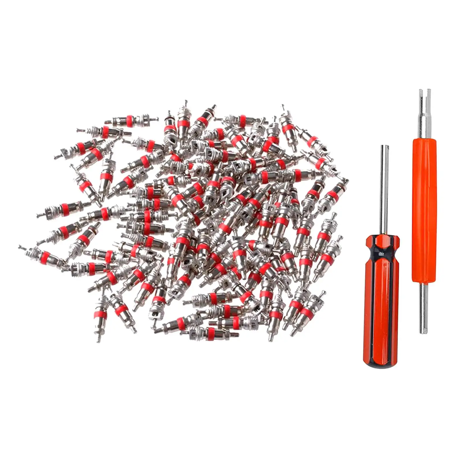 

100x Universal Replacement Tire Tyre Valve with Dual Single Head Valve