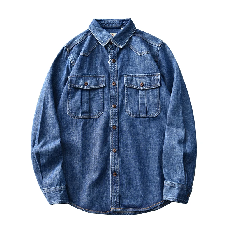 Мужские джинсовые топы Idopy с длинным рукавом лоскутные байкерские карманы модные