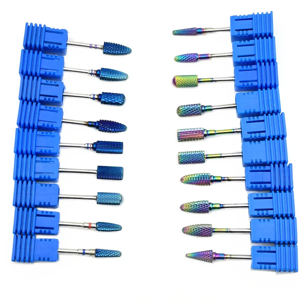 

7 Type Rainbow Tungsten Carbide Burs Nail Drill Bit Dental Tungsten Carbide Polisher Dental Pedicure Tools 2.35mm Shank