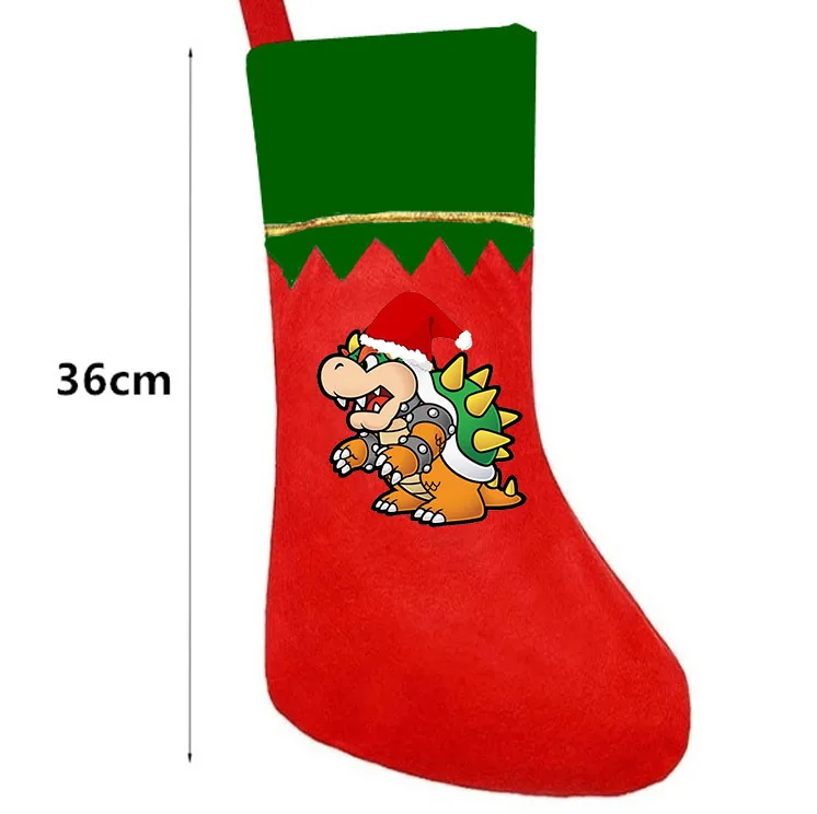Super Marios Christmas Stocking Anime Xmas Tree Pendant Gifts Bags Kids Kawaii Santa Claus Socks Ornaments Home Decor Hot Sales