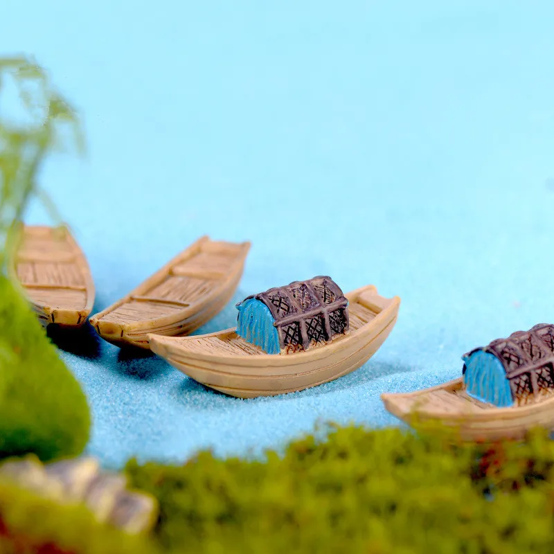 1 шт. миниатюрное искусственное мини-украшение из смолы статуэтка с лодкой