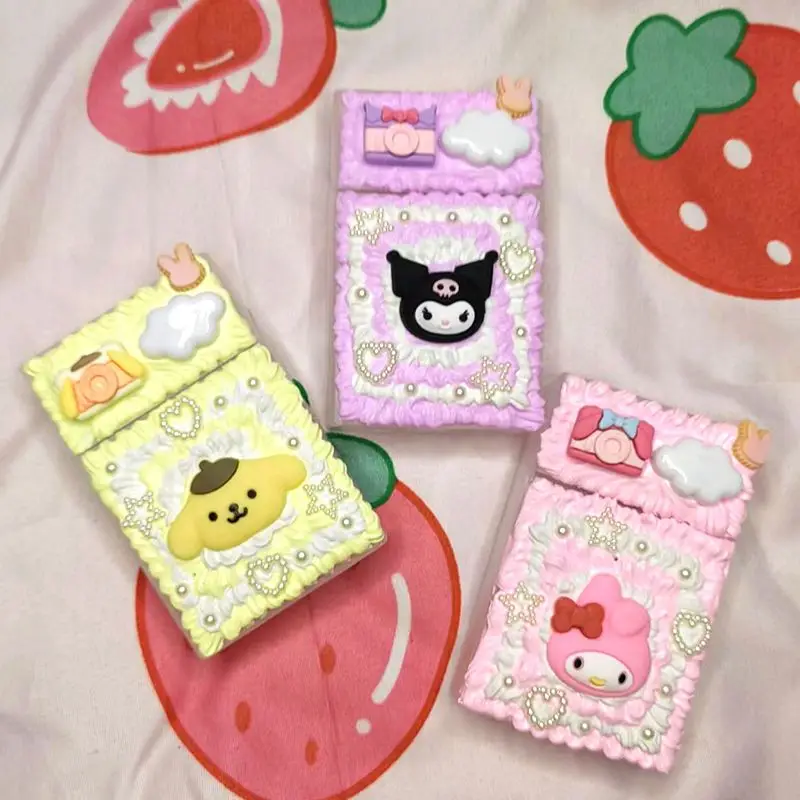 

Kawaii Sanrio Hello Kitty Cinnamoroll My Melody Kuromi Anime Figure Diy Cigarette Case Handmade Creative Portable Girl Gift