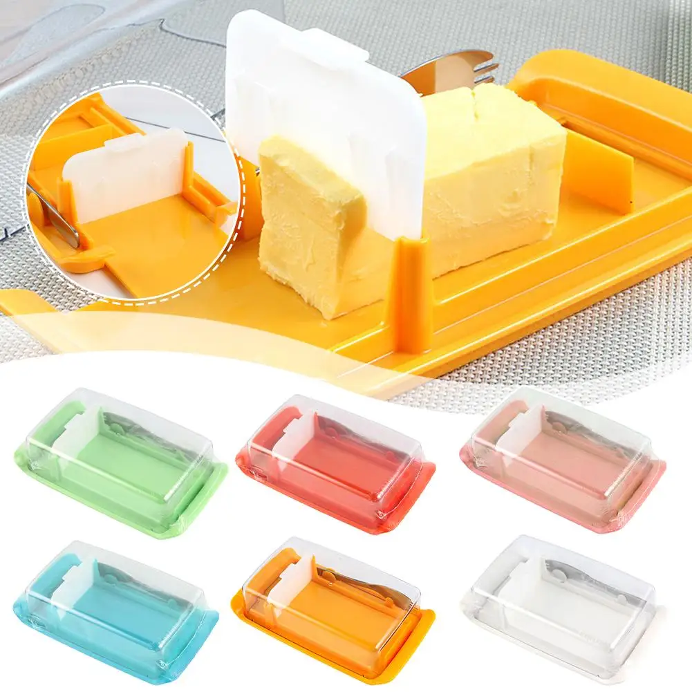 

Butter Cutter Dish Butter Slicer Box Plastic Cutter Dish With Transparent Lid For Refrigerated Counter Kitchen Storage Tool V1X4