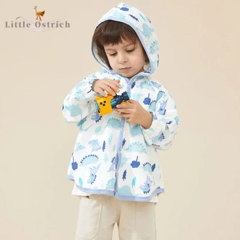 

Baby Girl Boy Cotton Cartoon Hooded Sun Protection Clothing Breathable Jacket Infant Toddler Summer Outwear Baby Clothes 12M-7Y