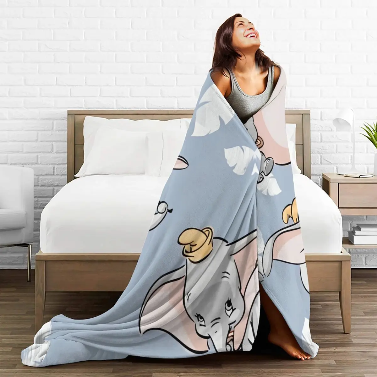 MINISO Дамбо милое мультяшное теплое мягкое одеяло для детей и взрослых плюшевое